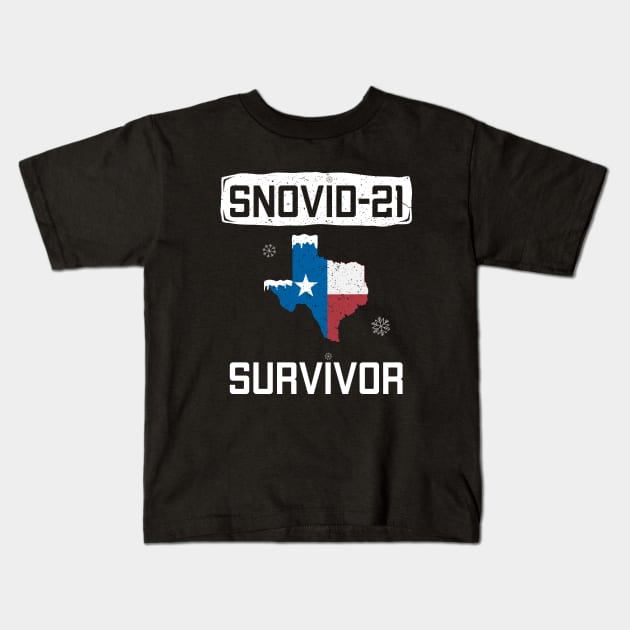 Texas Snovid 21 Survivor Kids T-Shirt by stuffbyjlim